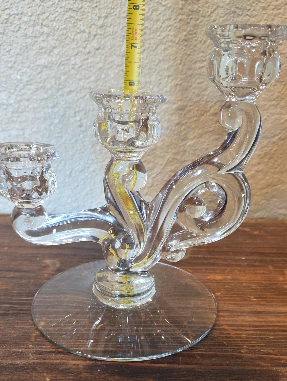 Vintage Heisey Cascade #142 3-lite Crystal Candlestick Holder
